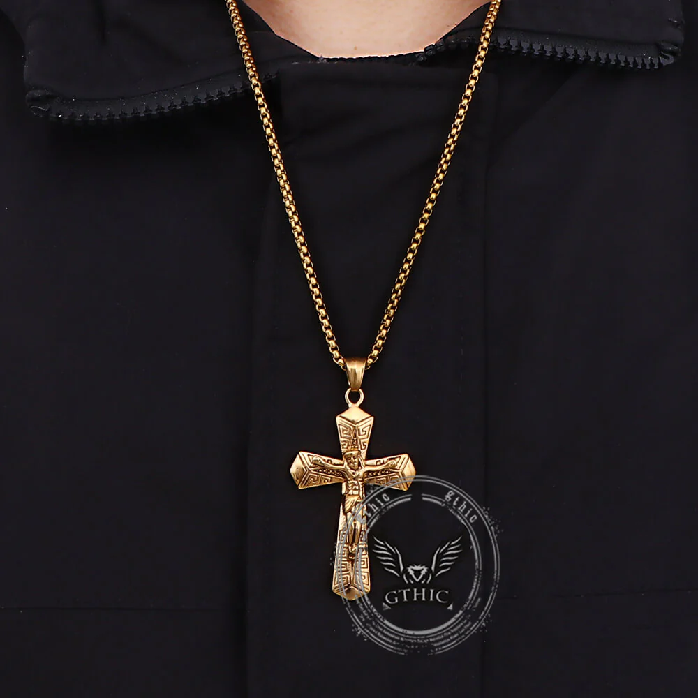 17128-vintage-jesus-suffering-stainless-steel-cross-pendant-2.webp Vintage Jesus Suffering Stainless Steel Cross Pendant