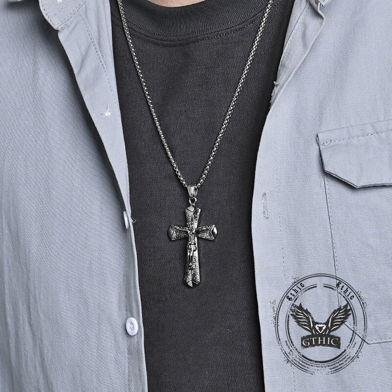 17128-vintage-jesus-suffering-stainless-steel-cross-pendant-3.jpg Vintage Jesus Suffering Stainless Steel Cross Pendant