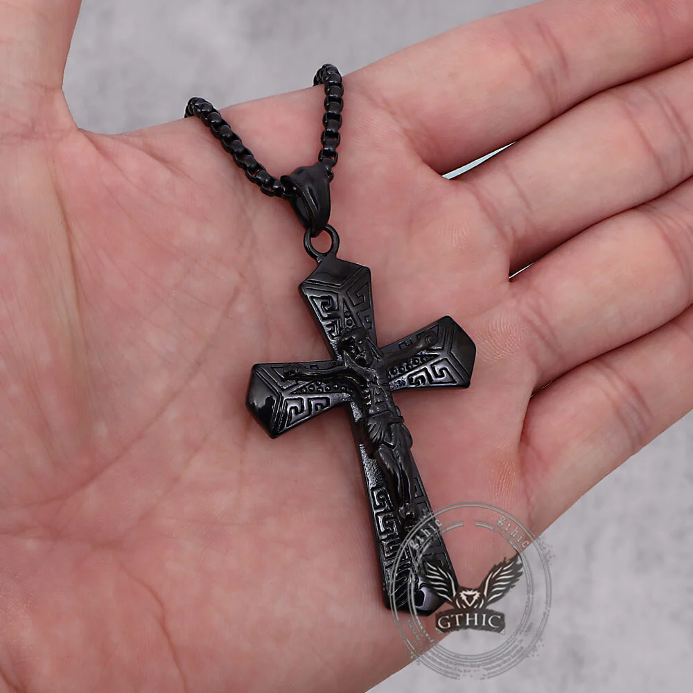 17128-vintage-jesus-suffering-stainless-steel-cross-pendant-4.webp Vintage Jesus Suffering Stainless Steel Cross Pendant