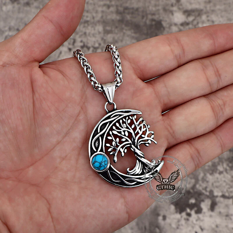 17202-moon-tree-of-life-turquoise-stainless-steel-pendant-2.webp Moon Tree of Life Turquoise Stainless Steel Pendant