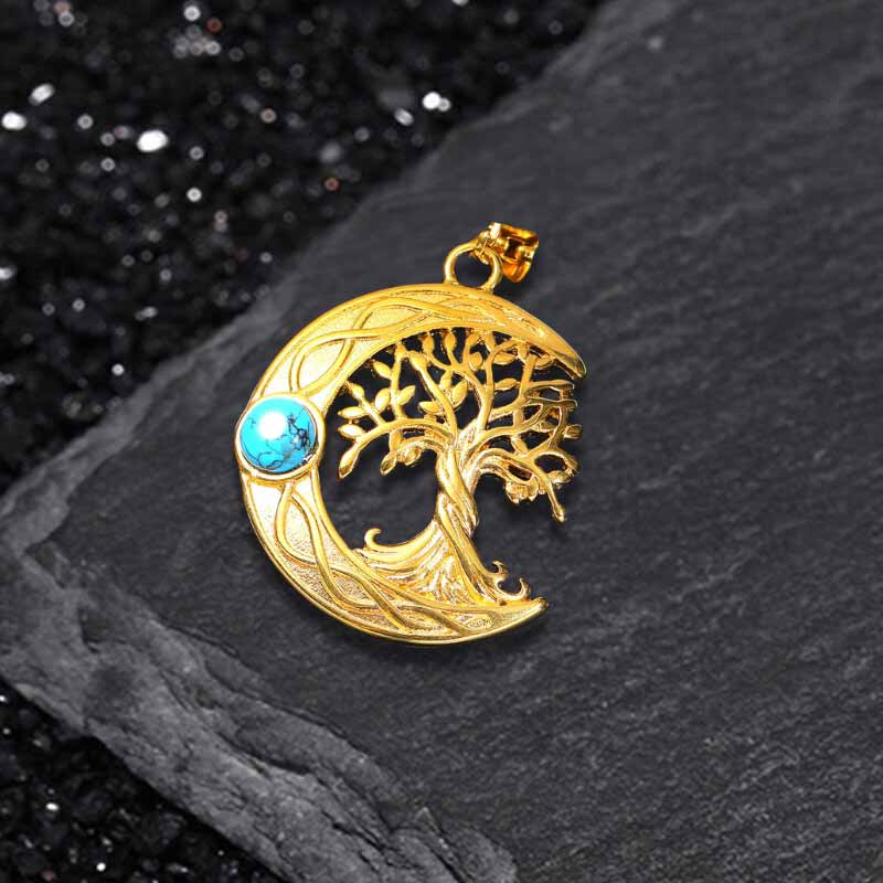 17202-moon-tree-of-life-turquoise-stainless-steel-pendant-8.jpg Moon Tree of Life Turquoise Stainless Steel Pendant