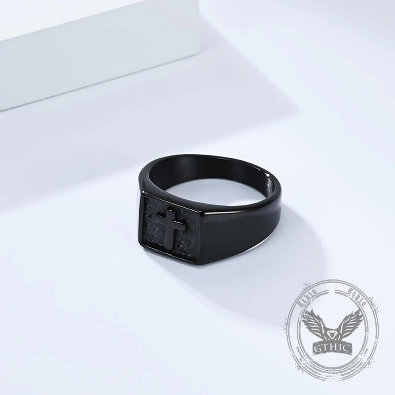 17232-simple-cross-square-seal-stainless-steel-ring-13.webp Simple Cross Square Seal Stainless Steel Ring