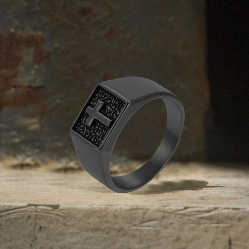 17232-simple-cross-square-seal-stainless-steel-ring-6.webp Simple Cross Square Seal Stainless Steel Ring