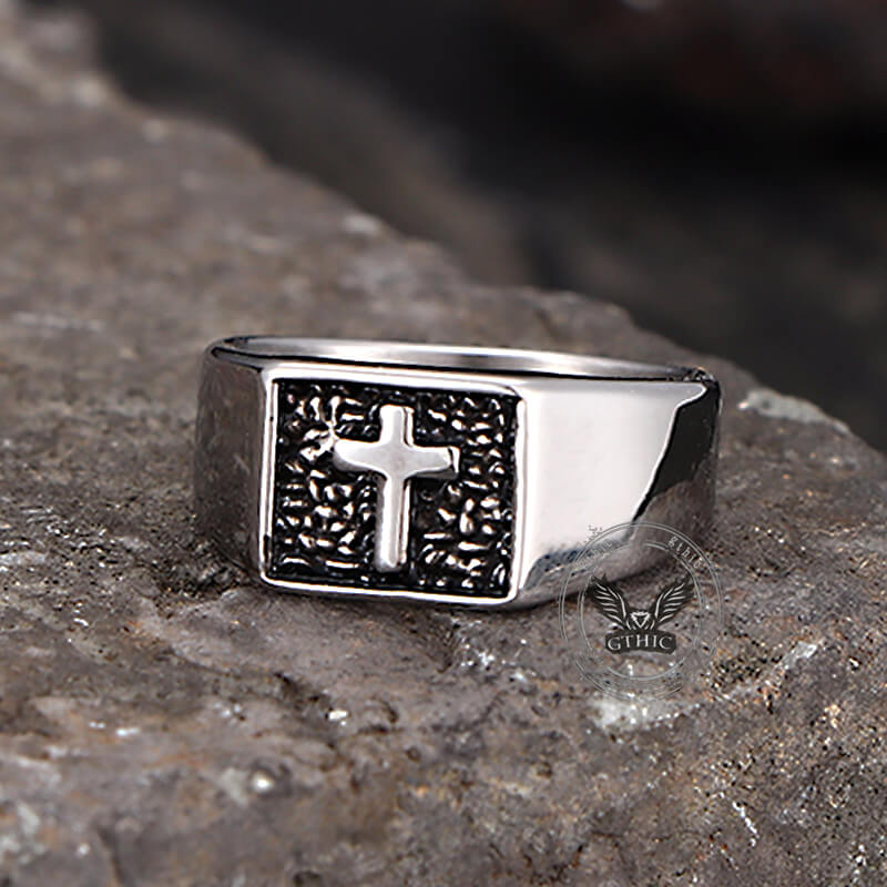 17232-simple-cross-square-seal-stainless-steel-ring-9.jpg Simple Cross Square Seal Stainless Steel Ring