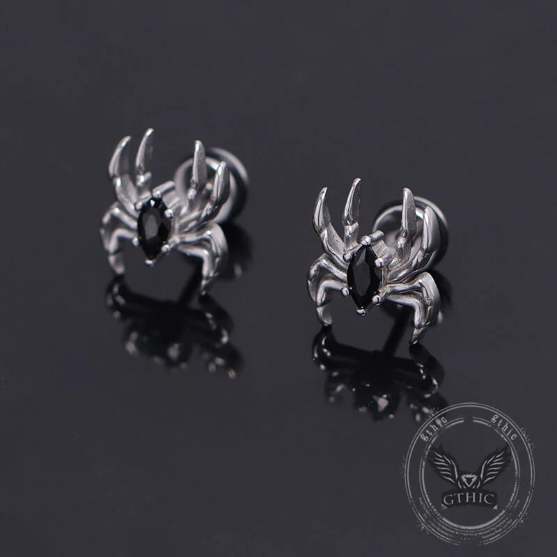 17254-gothic-black-gem-spider-stainless-steel-animal-earrings-1.webp Gothic Black Gem Spider Stainless Steel Animal Earrings