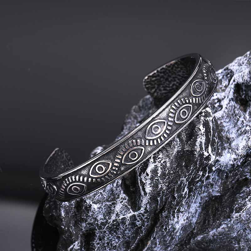 17257-vintage-devil-eye-stainless-steel-cuff-bracelet-2.jpg Vintage Devil Eye Stainless Steel Cuff Bracelet