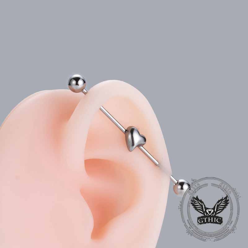Vintage Heart Snake Stainless Steel Industrial Piercing