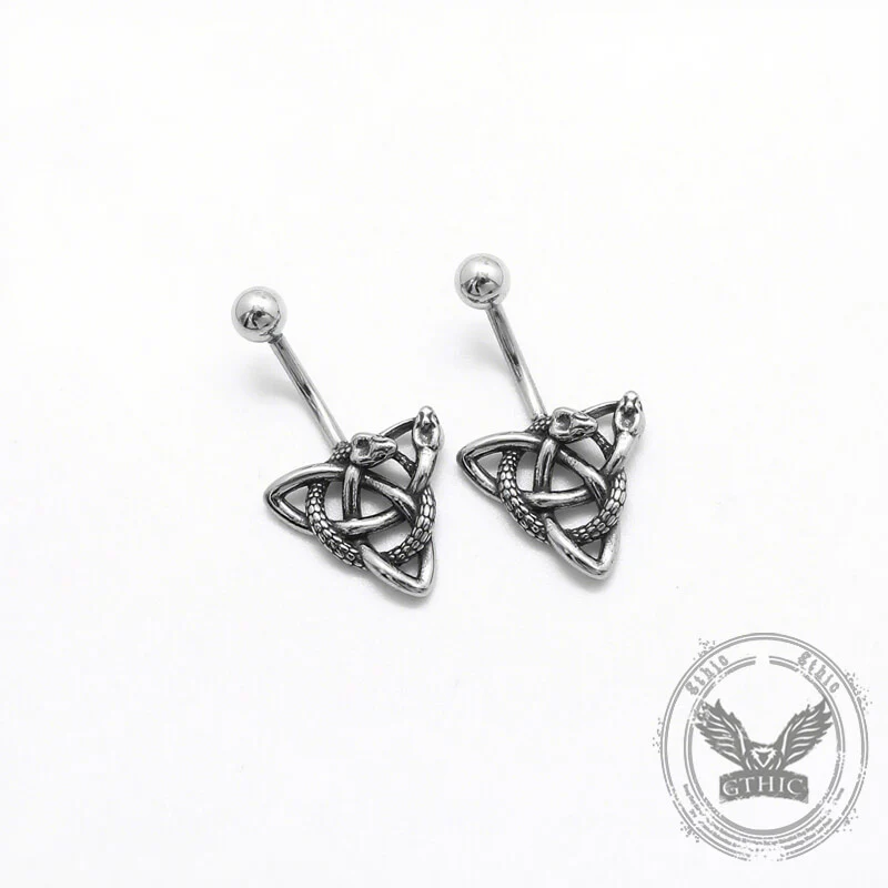 17273-punk-triangle-snake-stainless-steel-belly-ring-piercing-3.webp Punk Triangle Snake Stainless Steel Belly Ring Piercing