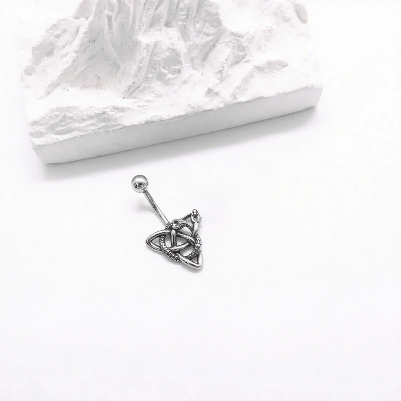 17273-punk-triangle-snake-stainless-steel-belly-ring-piercing-7.webp Punk Triangle Snake Stainless Steel Belly Ring Piercing