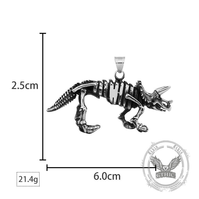 Vintage Ferocious Dinosaur Stainless Steel Pendant
