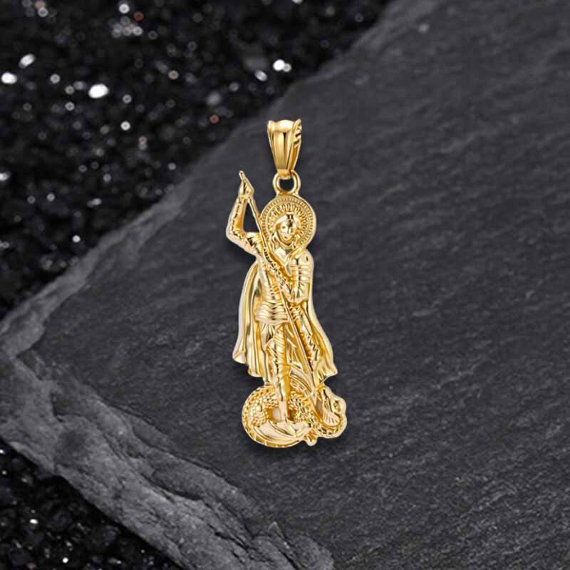 17291-retro-st.-george-slay-dragon-stainless-steel-pendant-10.jpg Retro St. George Slay Dragon Stainless Steel Pendant
