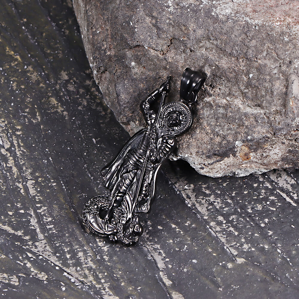 17291-retro-st.-george-slay-dragon-stainless-steel-pendant-14.jpg Retro St. George Slay Dragon Stainless Steel Pendant