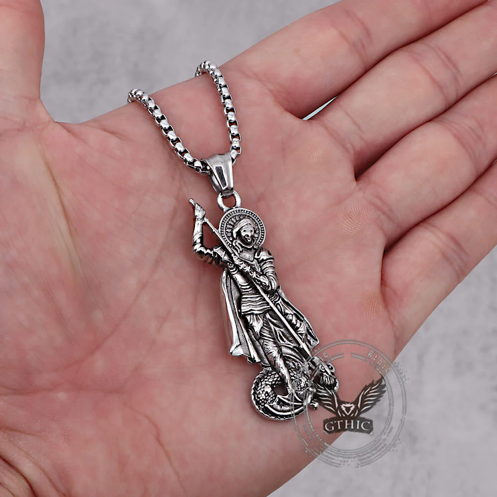 17291-retro-st.-george-slay-dragon-stainless-steel-pendant-4.webp Retro St. George Slay Dragon Stainless Steel Pendant