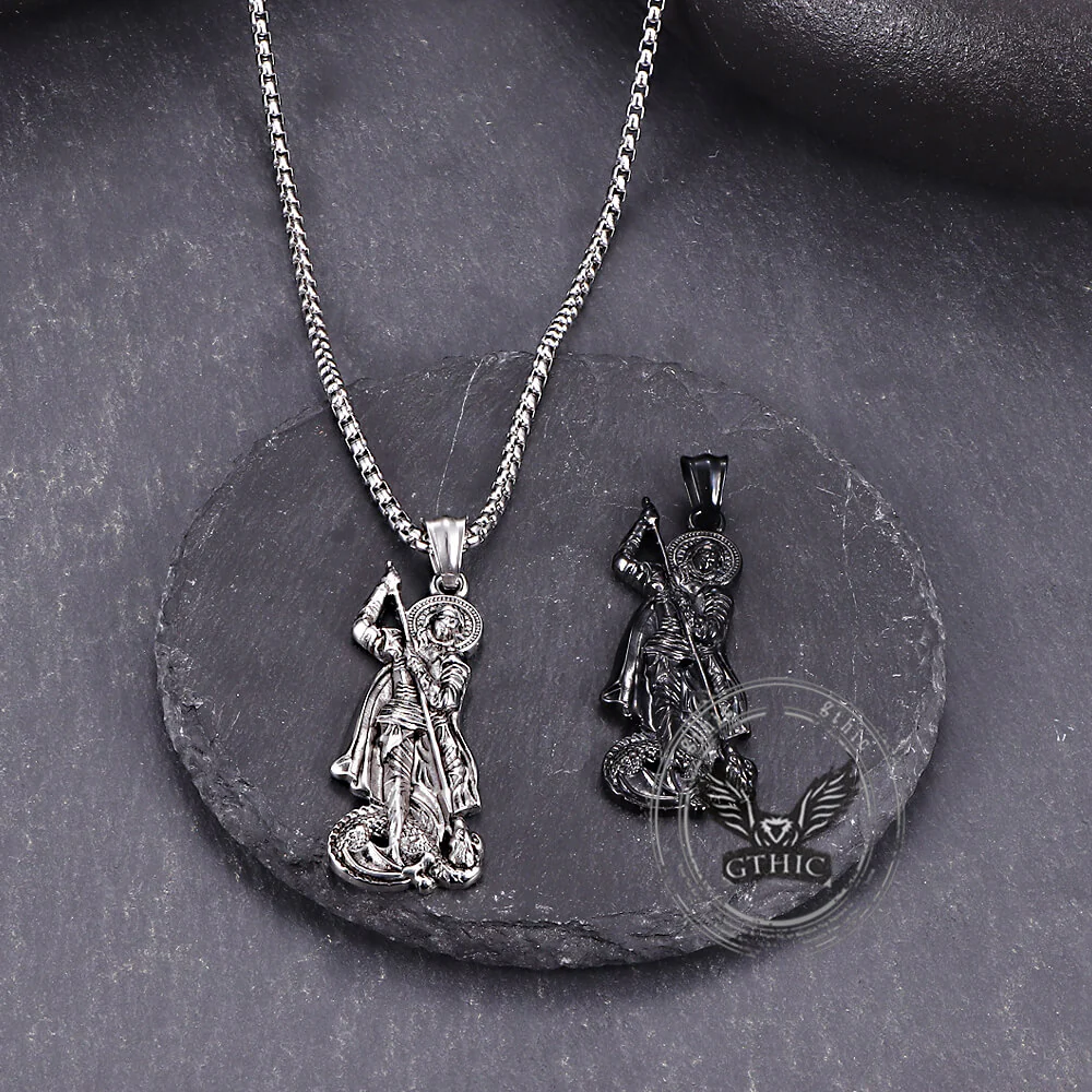 17291-retro-st.-george-slay-dragon-stainless-steel-pendant-6.webp Retro St. George Slay Dragon Stainless Steel Pendant