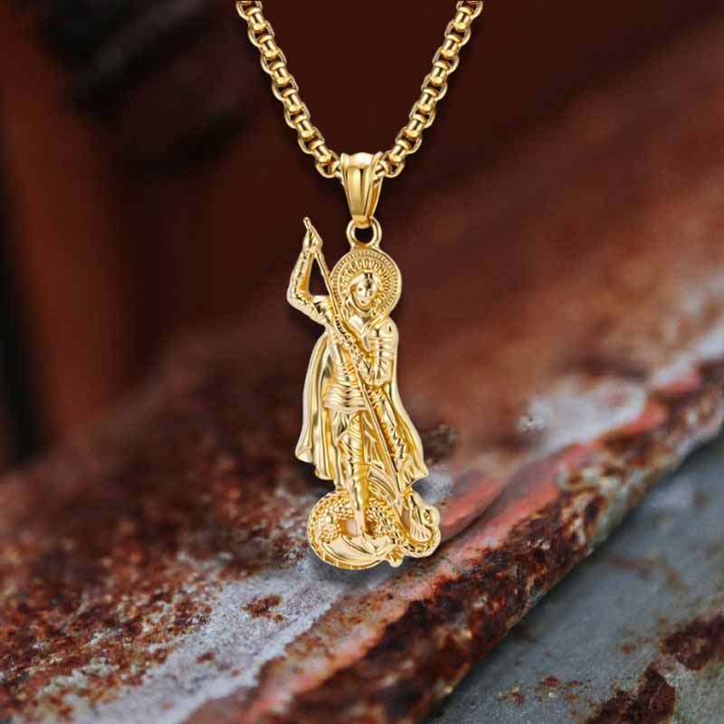 17291-retro-st.-george-slay-dragon-stainless-steel-pendant-8.jpg Retro St. George Slay Dragon Stainless Steel Pendant