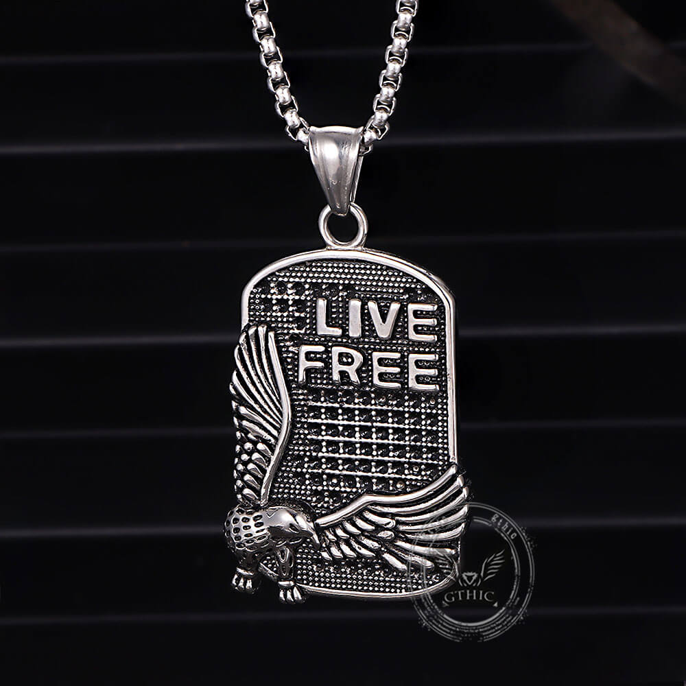 17298-punk-eagle-live-free-square-stainless-steel-pendant-7.jpg Punk Eagle Live Free Square Stainless Steel Pendant
