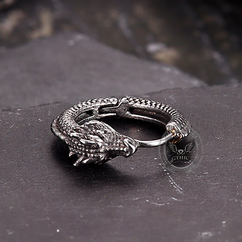 Punk Dragon Shape Stainless Steel Hoop Earrings