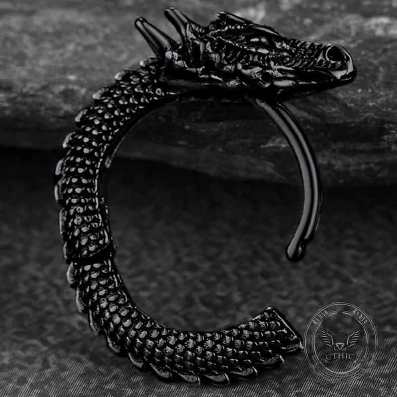 Punk Dragon Shape Stainless Steel Hoop Earrings