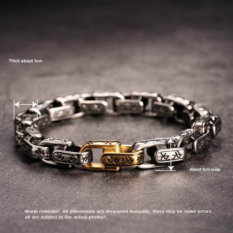 Vintage Viking Dawnbreak Rune Stainless Steel Bracelet