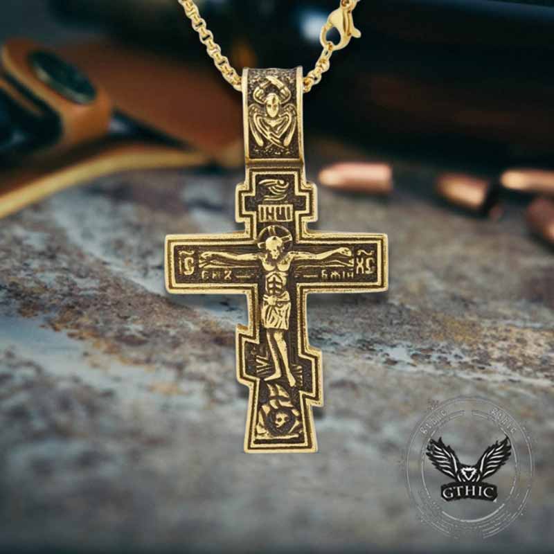 17420-retro-orthodox-crucifixion-stainless-steel-cross-pendant-11.jpg Retro Orthodox Crucifixion Stainless Steel Cross Pendant