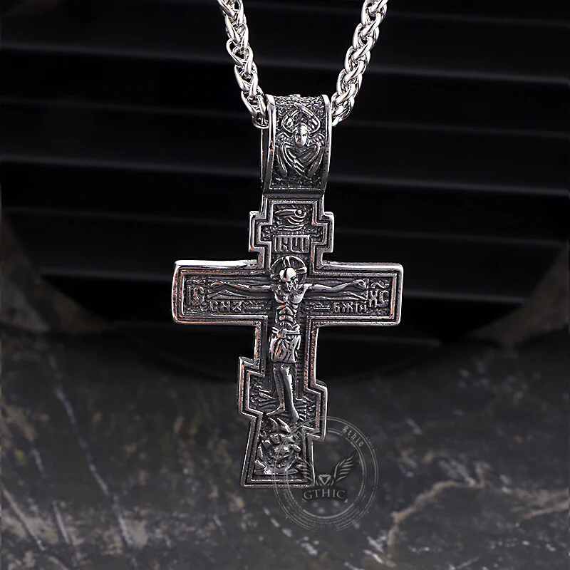 17420-retro-orthodox-crucifixion-stainless-steel-cross-pendant-12.webp Retro Orthodox Crucifixion Stainless Steel Cross Pendant