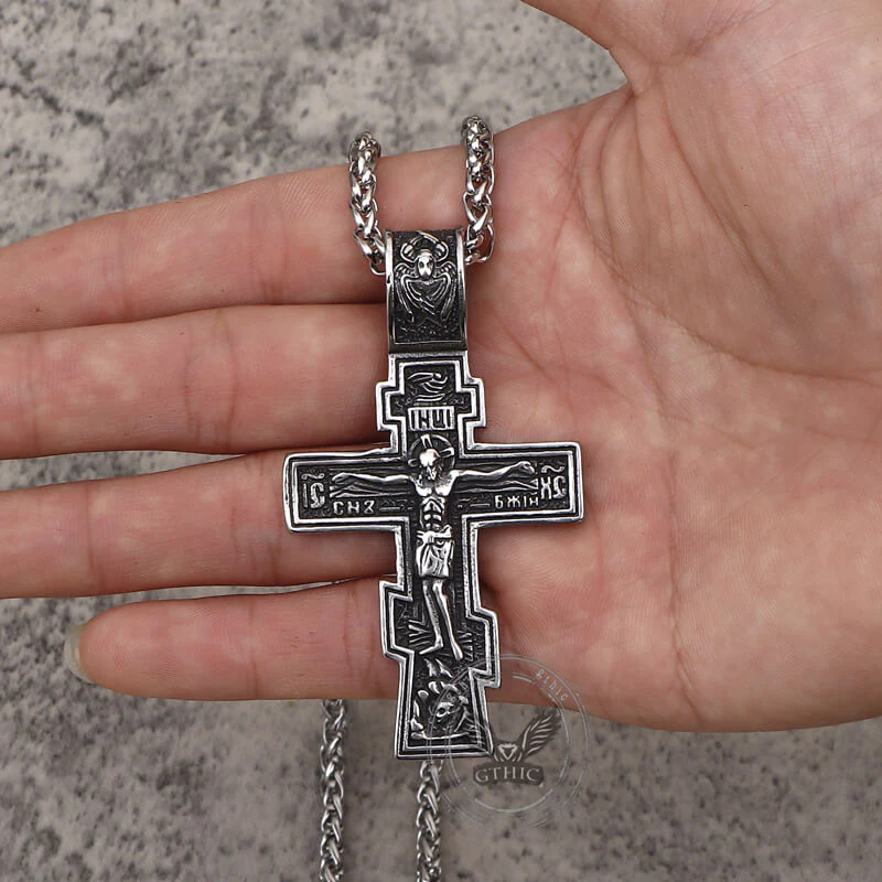 17420-retro-orthodox-crucifixion-stainless-steel-cross-pendant-3.webp Retro Orthodox Crucifixion Stainless Steel Cross Pendant