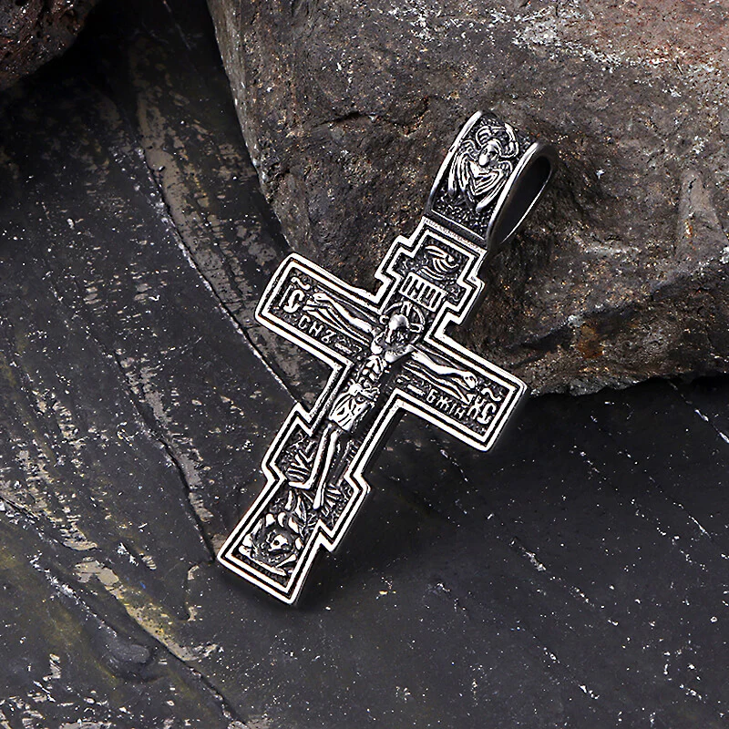 17420-retro-orthodox-crucifixion-stainless-steel-cross-pendant-5.webp Retro Orthodox Crucifixion Stainless Steel Cross Pendant