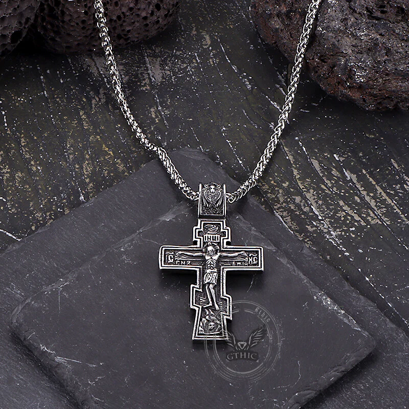 17420-retro-orthodox-crucifixion-stainless-steel-cross-pendant-8.webp Retro Orthodox Crucifixion Stainless Steel Cross Pendant