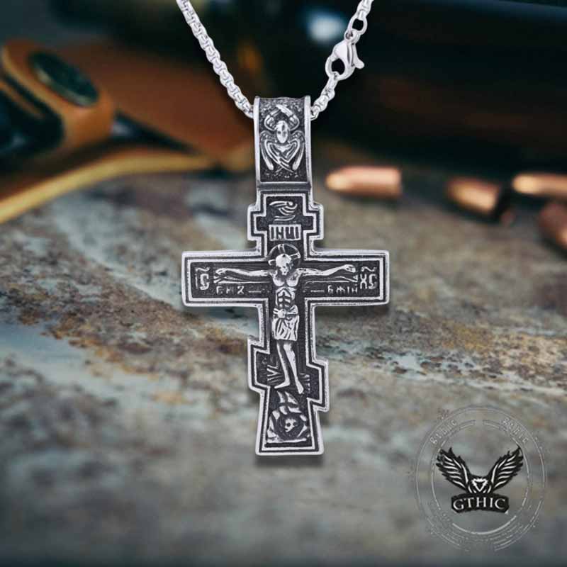 17420-retro-orthodox-crucifixion-stainless-steel-cross-pendant-9.jpg Retro Orthodox Crucifixion Stainless Steel Cross Pendant