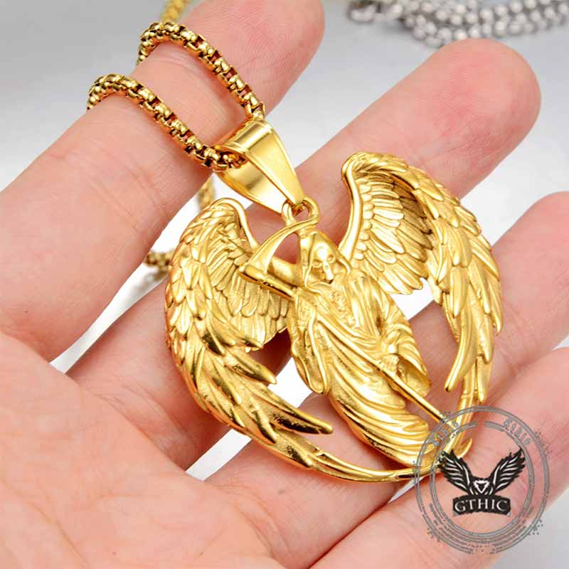 Hip Hop Scythe Grim Reaper Stainless Steel Pendant