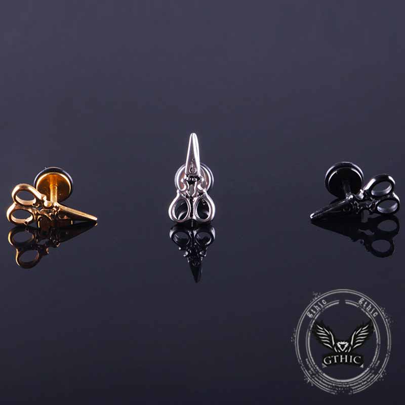 Fashion Scissor-Shaped Stainless Steel Stud Earrings