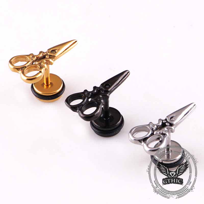 Fashion Scissor-Shaped Stainless Steel Stud Earrings