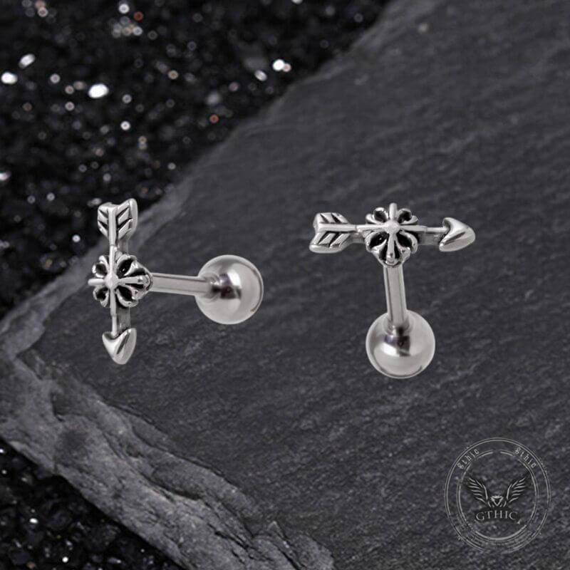 Punk Multi-Style Skull Heart Stainless Steel Earrings Set