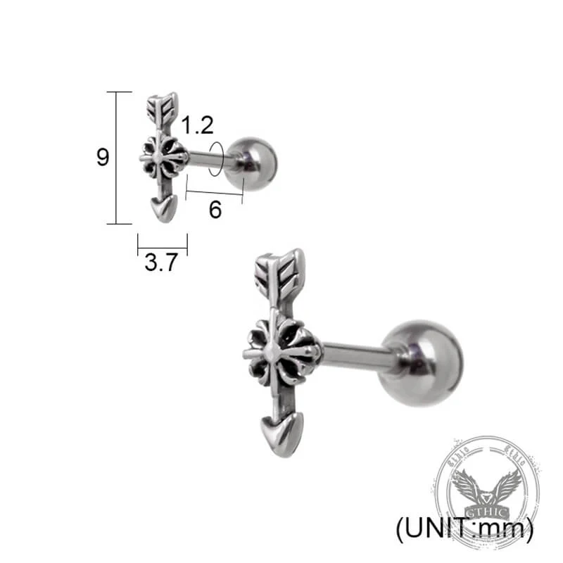 Punk Multi-Style Skull Heart Stainless Steel Earrings Set