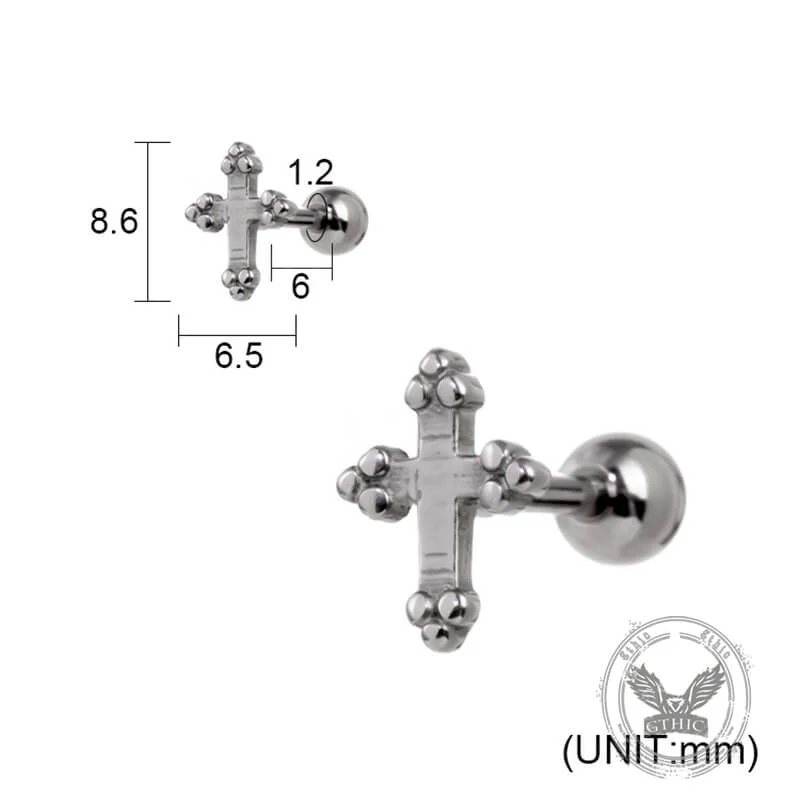 Punk Multi-Style Skull Heart Stainless Steel Earrings Set