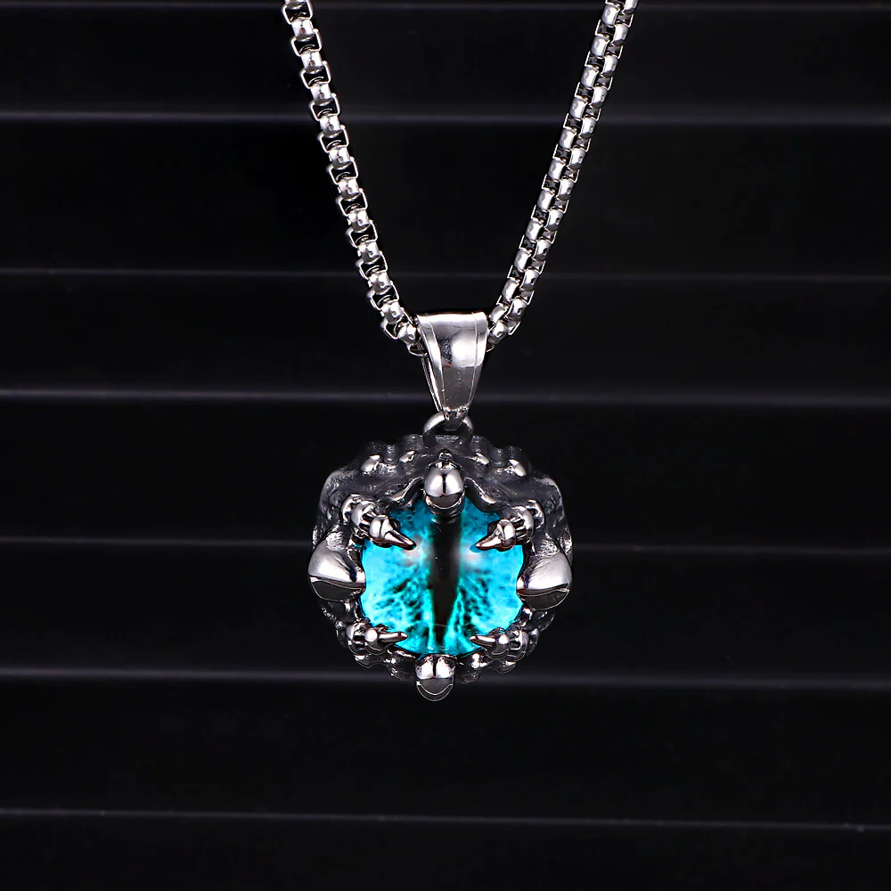 Punk Hiphop Evil Eye Stainless Steel Skull Pendant