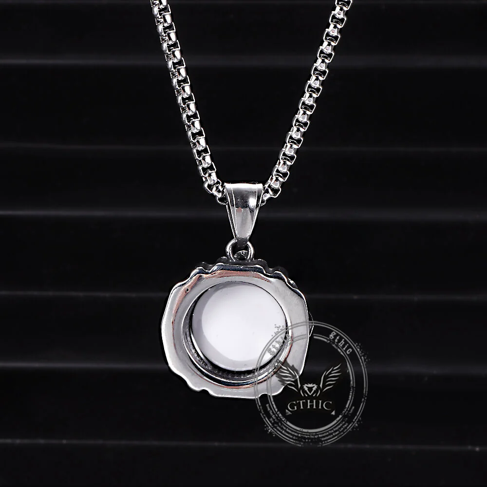 Punk Hiphop Evil Eye Stainless Steel Skull Pendant