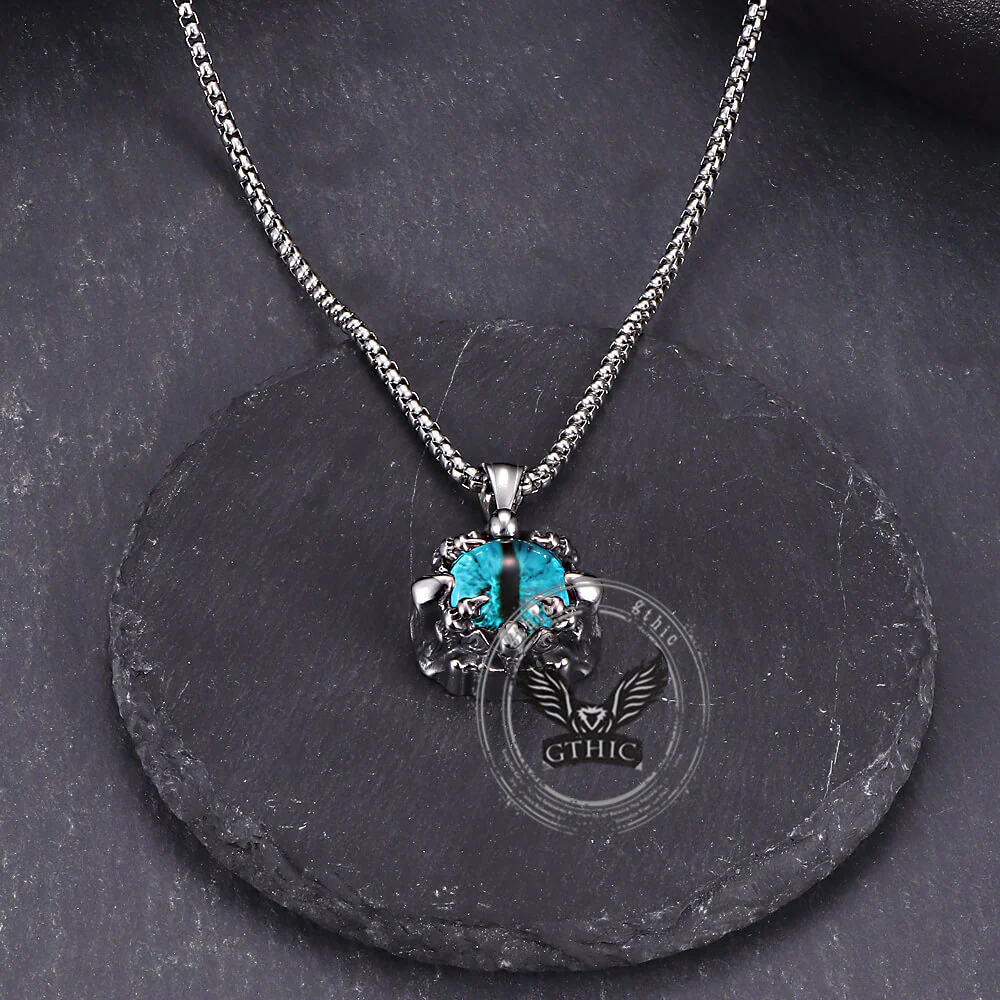 Punk Hiphop Evil Eye Stainless Steel Skull Pendant