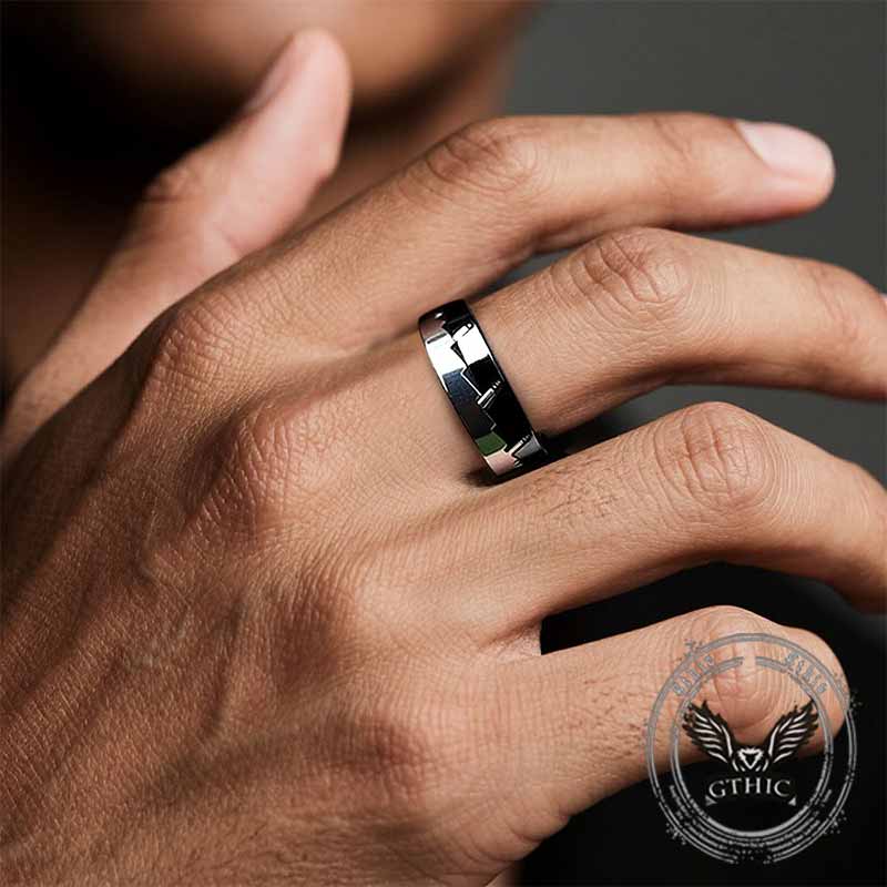Simple Mechanical Ratchet Stainless Steel Spinner Ring