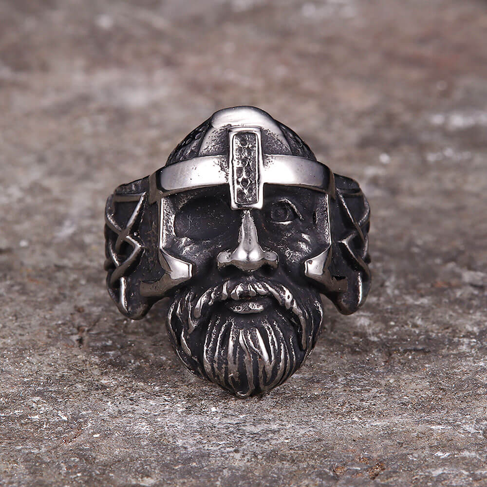 Nordic Viking Odin Head Stainless Steel Ring