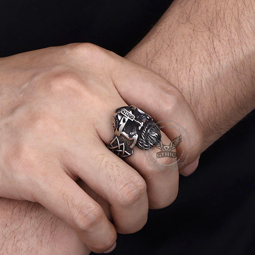Nordic Viking Odin Head Stainless Steel Ring