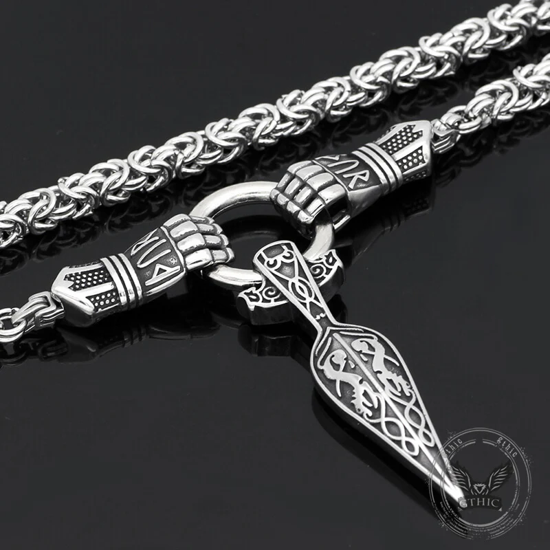 Norse Mjolnir Rune Sword stainless steel Viking Pendant