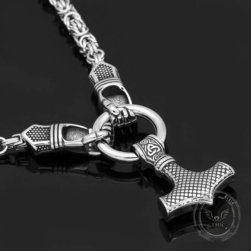 Norse Mjolnir Rune Sword stainless steel Viking Pendant