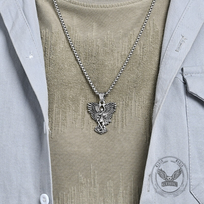 17519-vintage-archangel-saint-michael-stainless-steel-pendant-2.jpg Vintage Archangel Saint Michael Stainless Steel Pendant
