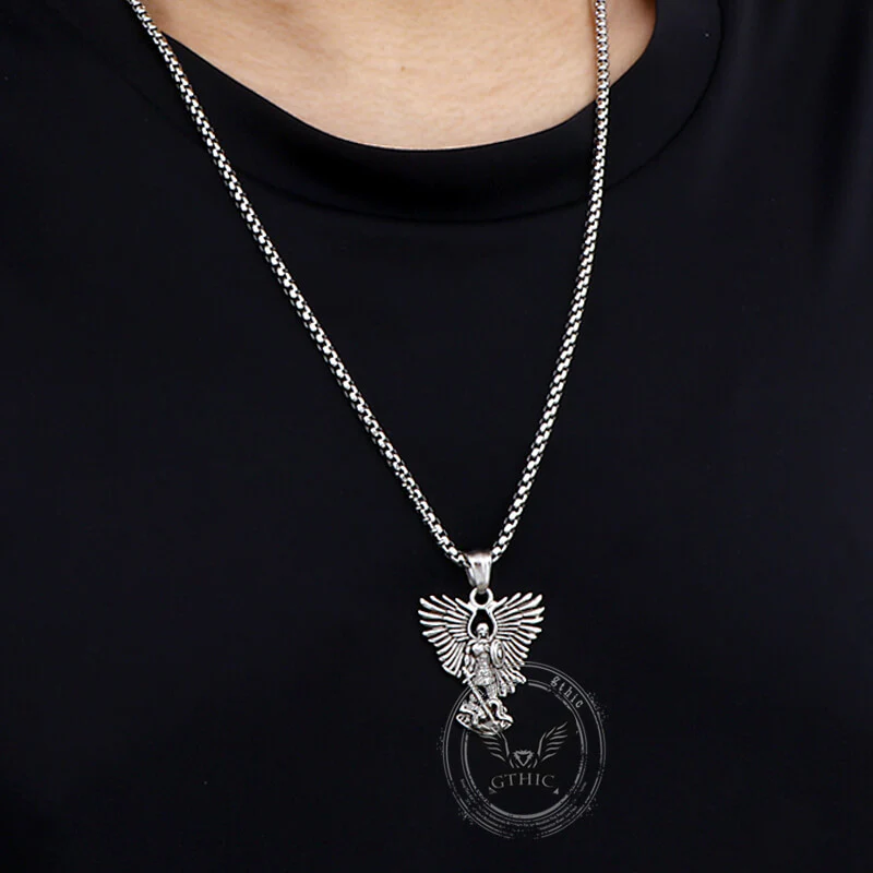 17519-vintage-archangel-saint-michael-stainless-steel-pendant-4.webp Vintage Archangel Saint Michael Stainless Steel Pendant