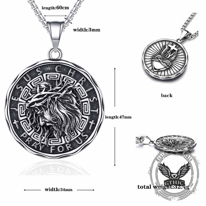 17563-retro-jesus-head-sacred-heart-stainless-steel-pendant-9.jpg Retro Jesus Head Sacred Heart Stainless Steel Pendant