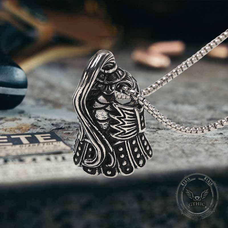 Vintage Warrior Helmet Stainless Steel Pendant