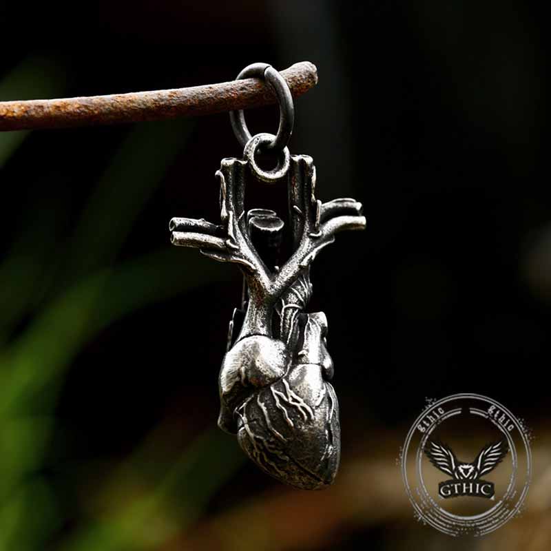 Vintage Heart Shape Stainless Steel Pendant