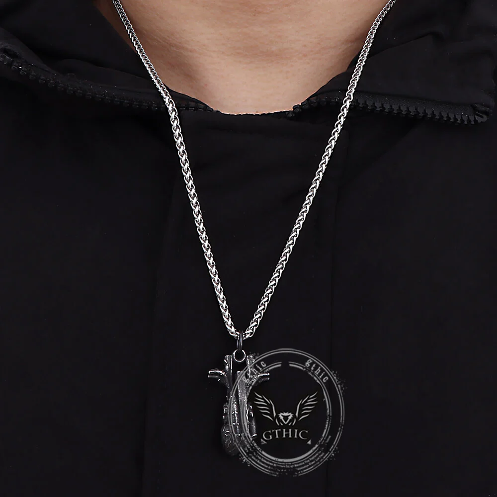 Vintage Heart Shape Stainless Steel Pendant