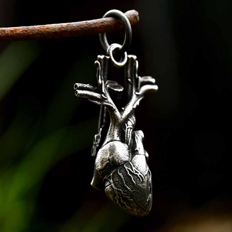 Vintage Heart Shape Stainless Steel Pendant